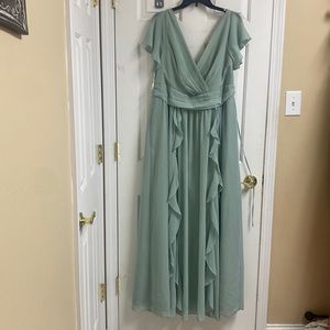 David’s Bridal Dusty Sage Bridesmaid Dress